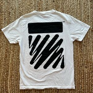 Off-White Women’s T-shirt, Black Scribble Logo Back